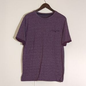 Classic Denim And Flower Purple Short Sleeve Men's Tee